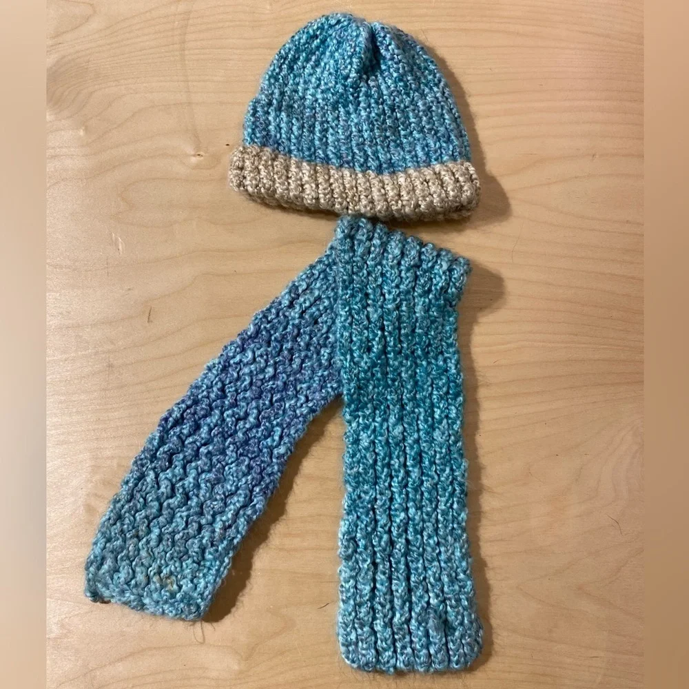 Kid Crochet Toboggan and Scarf Set (JX)